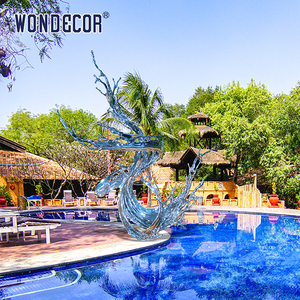 WONDECOR grande piscina exterior metal decoração abstrata água spray aço inoxidável escultura - Product Image 2