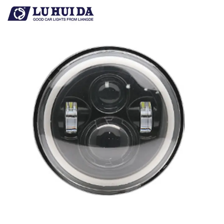 7 Zoll 40W LED SCHEINWERFER MIT SEITEN HALO ANGEL AUGEN RING FÜR Lada Niva 7 Zoll Runder LED-Scheinwerfer Super heller Hi/Lo-Strahl