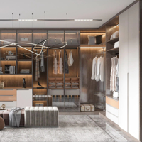 Système de rangement modulaire Lesso pour chambre à coucher, armoire intégrée en contreplaqué pour projets d'aménagement complet, combinaison de rangements pour hôtel