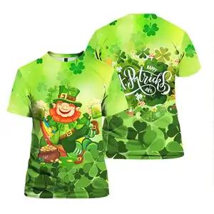 St.Patricks Day Pattern T-shirt Men Summer Tops Fashion Round Neck T-shirt Clothing Short Sleeve Tee Slim Custom Name T Shirts