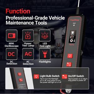 เครื่องทดสอบแบตเตอรี่ Topdiag P50 Pro 12V AC/DC และเครื่องทดสอบวงจรยานยนต์ พร้อมออสซิลโลสโคป จอแสดงผลดิจิตอลอเนกประสงค์ - Product Image 2