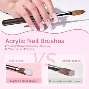 Nouvelle brosse à ongles en bois de santal violet 100% Kolinsky acrylique poussière <span class=keywords><strong>sur</strong></span> la colle à ongles nettoyage air Uv Gel Kolinsky brosse pour ongles en acrylique - Product Image 3