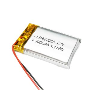Batterie au lithium polymère personnalisable 602030 300mAh 3.7V fabricant de batterie au lithium de haute qualité - Product Image 1