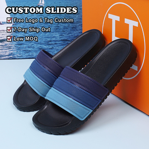 OLICOM Claquettes rayées pour hommes et femmes, sandales d'intérieur, <span class=keywords><strong>chaussons</strong></span> de bain, avec soutien de la voûte plantaire, antidérapantes, légères, pour la maison, la piscine et les dortoirs universitaires - Product Image 1