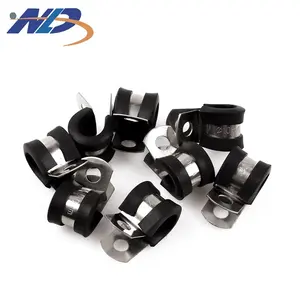 NLD Wholesale 316 Stainless Steel Bandwidth 15mm R Fixing EPDM Rubber Coated P Clamp Cable Clip