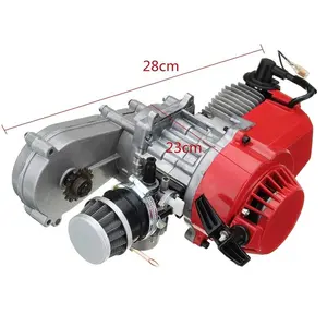 47cc/49cc Engine 2-Stroke Pull Start Motor W/ Transfer Box Red For Mini Dirt Bike