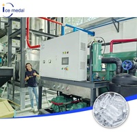 Industriële buisijsmachine 5-30 ton/dag, food grade ijsblokjesmachine met 28mm en 35mm ijsbuizen voor ijsfabrieken
