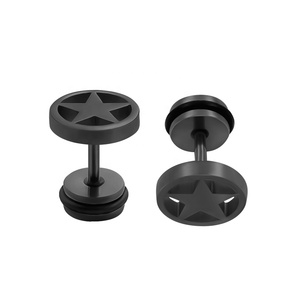 Orecchini a Perno a Forma di Stella in Acciaio Inossidabile Placcato Argento, Nero o Oro per <span class=keywords><strong>Uomo</strong></span> e Donna - Product Image 3