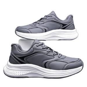 Chaussures de course pour hommes en cuir véritable, doublure en mesh, semelle extérieure en caoutchouc, semelle intermédiaire en EVA, respirantes, semelle souple, chaussures de sport - Product Image 5