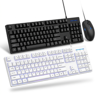 Clavier filaire pleine taille 87 touches à mécanisme ciseaux et ensemble souris gaming USB 2.4 GHz – Nouveau pour ordinateur portable/bureau/jeux