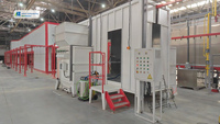 Cabine de peinture en poudre à commande PLC manuelle, motorisée, pour petites pièces métalliques, chauffage au gaz haute efficacité, certifiée CE