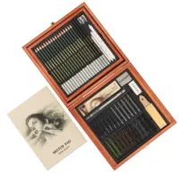 Новый продукт на Amazon, горячая Распродажа, 58 шт. роскошных карандашей и Набор для рисования в деревянной коробке