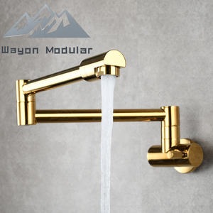 Grifo de <span class=keywords><strong>Pared</strong></span> Plegable Moderno de Lujo Wayon, Dorado, para Cocina Profesional y Estufa - Product Image 1
