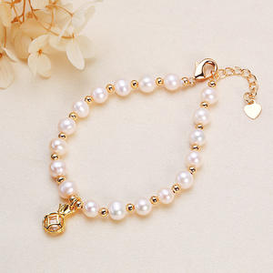 Bracelet en perles d'eau douce baroques faites à la main pour femmes Zhuji, sac porte-bonheur, pendentifs et breloques en cristal, bijoux en gros - Product Image 4