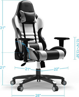 Grande chaise de jeu inclinable et ergonomique en cuir PU pour adultes, meilleur bureau d'accueil pour ordinateur