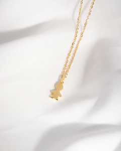 Collier pendentif AOFEI personnalisé en acier inoxydable 316L plaqué or 18 carats avec silhouettes <span class=keywords><strong>de</strong></span> garçons chrétiens, gravable, résistant au ternissement, cadeau - Product Image 3