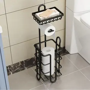 टॉयलेट पेपर धारक स्टैंड के साथ शौचालय ऊतक रोल धारक शेल्फ बाथरूम भंडारण रखती है के लिए फोन/मेगा रोल
