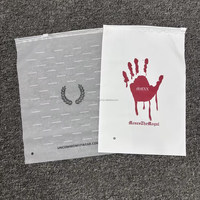 Sac personnalisé Guangdong de marque HWX, en PE, imprimé sérigraphié, noir dépoli, avec fermeture éclair, multi-tailles, imperméable, tendance, en promotion