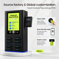 Borne de location de batteries externes partagées à 8 emplacements avec écran tactile POS, paiement par carte/contactless/codes QR, écran 10,1 pouces, sortie 60W, station d'alimentation portable