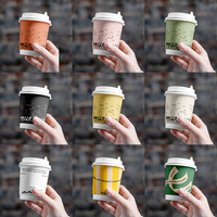 Gobelets en papier à double paroi jetables personnalisés Offre Spéciale gamme de 4-22oz avec couvercle pour café chaud
