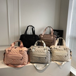 Quilted Polyester Fashion Duffle Bag Large Capacity Portable Fitness Shoulder Crossbody Carry-On Waterproof Travel Cosmetic Bag - Product Image 1