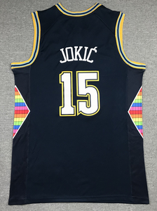 Nouveaux Styles 2026 – Ventes Flash et Maillots de Basketball Homme Brodés de Haute Qualité des <span class=keywords><strong>Denver</strong></span> <span class=keywords><strong>Nuggets</strong></span> # <span class=keywords><strong>Maillot</strong></span> de Jokic n°15 - Product Image 4