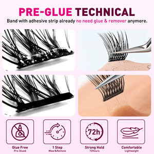 Medylash Fluffy DIY Press-on Wimperextensions Zelfklevend Geen Lijm Nodig Aangepaste Logo Set Anime Wimperextensions Leverancier Cluster Bruin - Product Image 6