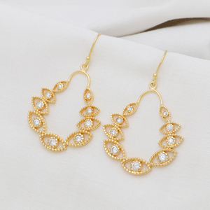 Pendientes bohemios de circón chapados en oro 2025, bonito diseño de gota EvilEye para bodas, aniversarios o fiestas, joyería al por mayor - Product Image 3