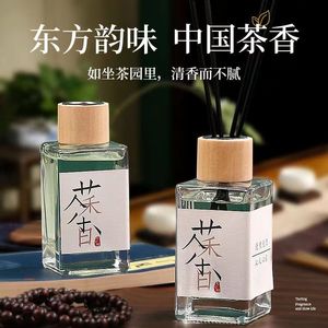 Tea Scented Rattan <b>Diffuser</b> 100Ml Square Bottle Flameless Aroma Indoor Deodorizer Essential <b>Oil</b> Fragrance Decor - Product Image 4