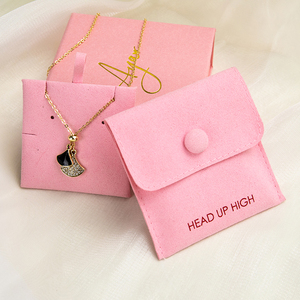 กระเป๋าใส่เครื่องประดับไมโครไฟเบอร์พรีเมียมขนาดเล็ก สีชมพู ทำจากหนังกลับและหนังแท้ พร้อมกล่องแม่เหล็ก กล่องใส่เครื่องประดับพรีเมียม - Product Image 6