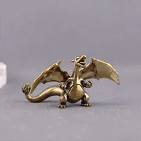 Statue de dragon volant en laiton |   Ornement de bureau vintage |   Figurine d'animal porte-bonheur pour la décoration de la maison et du bureau |   Cadeau artisanal en gros