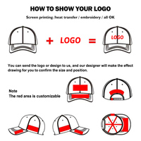 Casquette de baseball personnalisée OEM, broderie logo 3D, ajustée, 100% coton, imprimée, noire unie, 5 panneaux, avec logo personnalisé, faible MOQ
