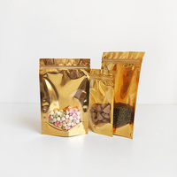 Kantong ritsleting bening aluminium Foil, tas logam ritsleting Mylar dengan depan bening 15.3x25.4 cm