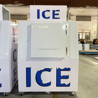Congélateurs de marchandisage Stockage de glace en sac Ventilateur en acier galvanisé peint Refroidissement de la porte oblique simple à commande numérique