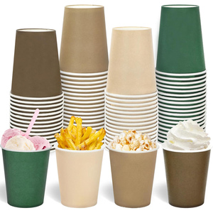 Custom Biodegradable Food Grade Craft Paper Airline <b>Disposable</b> Double Wall Tea Coffee Takeaway <b>Cup</b> Lid Customizable Color Logo - Product Image 1
