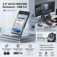 Boîtier externe pour disque dur SSD de 2,5 pouces, coque transparente 3.0, 5 Gbps, anti-poussière, pour Surface Pro, pour serveur, pour stockage photo