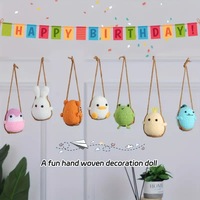Accessoires suspendus de voiture animaux tigre au crochet personnalisés décorations mignonnes décor de rétroviseur tricoté à la main