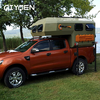 Module de couchage compact coulissant composite avec grand toit relevable Jac Queen, pour caravane, mini-camper, camping-car, véhicule de type Expedition Box, avec vérins de levage 4 roues