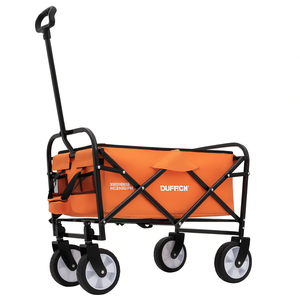 Chariot pliable DUFFGH, chariot à quatre roues orange, chariot utilitaire pour l'épicerie et le camping - Product Image 1