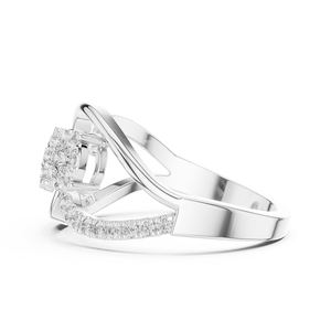 Anillo de Diamantes Plateado, Joyería Elegante y Brillante para Mujer, Ideal para Bodas, Compromisos, Fiestas y Regalos - Product Image 3