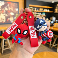 Nuevo Llavero de Silicona de Spiderman, Capitán América y Iron Man, Colgante de Muñeco de Mano, Regalo de Dibujos Animados