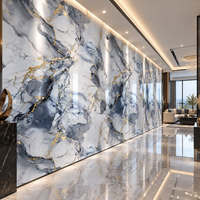 Panneau mural décoratif imperméable à l'eau avec protection UV, feuille de marbre PVC 1220*2440*3mm pour la décoration intérieure, panneau UV