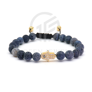 Braccialetti regolabili degli uomini della corda delle perle di pietra naturali calde di <span class=keywords><strong>Hamza</strong></span> 8mm all'ingrosso - Product Image 4