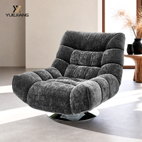 Fauteuil pivotant - Design ergonomique moderne pour salon et bureau à domicile, tissu léger, écologique, style rétro décontracté