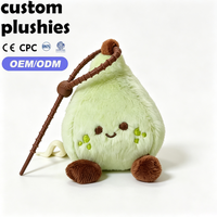 Gantungan Kunci Boneka Pir Hijau Kawaii Buatan Pabrik, Aksesoris Tas Isi Buah Lembut dengan Tali Gantungan, Hadiah untuk Anak Perempuan