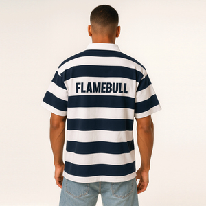 <span class=keywords><strong>T</strong></span>-shirts à col boutonné à rayures personnalisées par le fabricant pour hommes, tricot lourd, ample, taille plus, polo pour hommes - Product Image 2