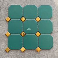 Azulejos de Mosaico de Cerámica Blancos y Dorados Modernos, Populares y Económicos para Aplicaciones Decorativas en Paredes y Pisos