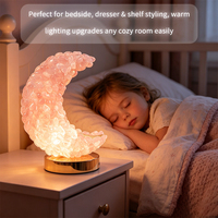 Veilleuse USB rechargeable en cristal naturel, multicolore, quartz rose, prénite, agate rouge, autres objets artisanaux en cristal pour la maison