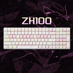 Clavier mécanique ZORNHER ZH100 Meow Meow Squad rose, clavier de jeu pour <span class=keywords><strong>PC</strong></span> avec pavé numérique crémeux 98%, clavier féminin pour filles - Product Image 1