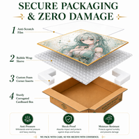Planche Shikishi Anime Personnalisée en Carton Épais avec Bord Doré et Texture Washi – Présentoir d'Art de Collection